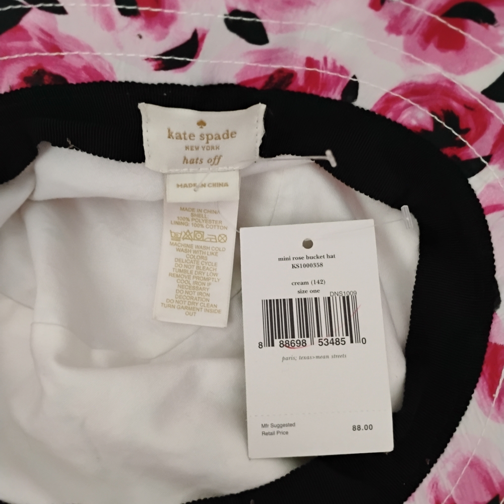 Kate Spade Floral Bucket Hat - Pink and Black